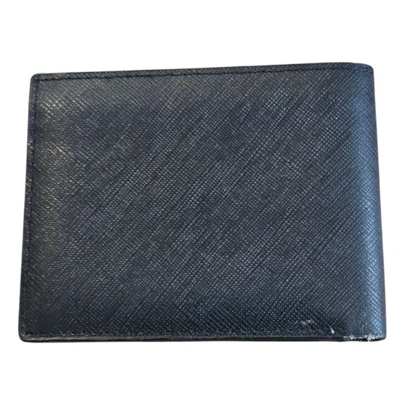 Calvin Klein Slim Mens Bifold Wallet Black Textured Leather Multiple Card Slots - Picture 3 of 9